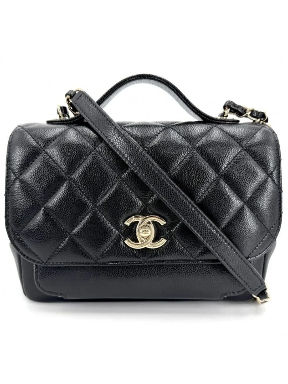 Chanel 2-Way Quilted CC Logo Chain Shoulder Bag Crossbody Business Affinity
